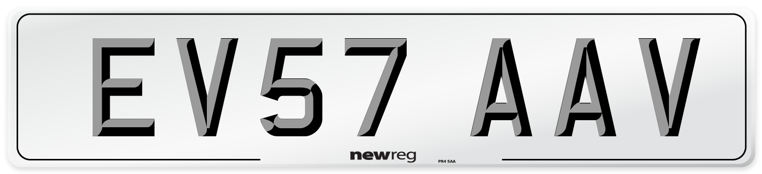 EV57 AAV Number Plate from New Reg
